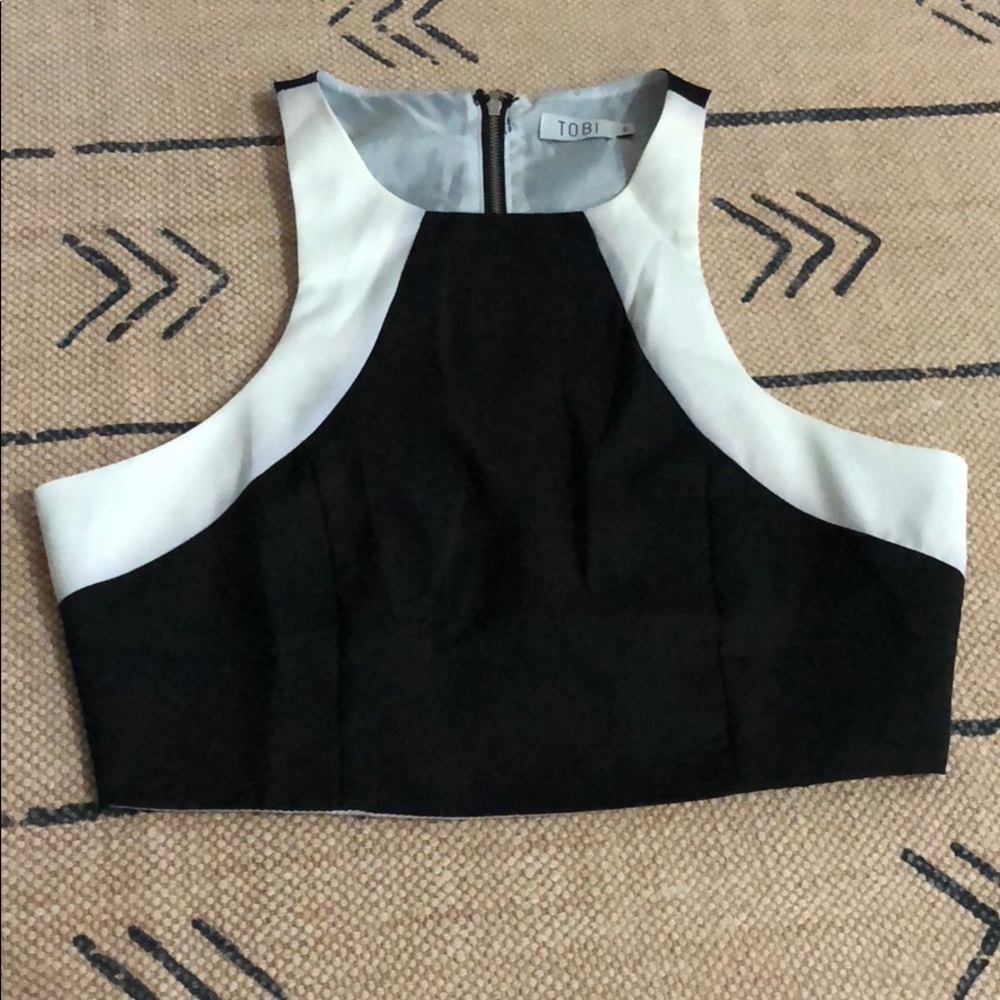 Tobi High Neck Crop Top